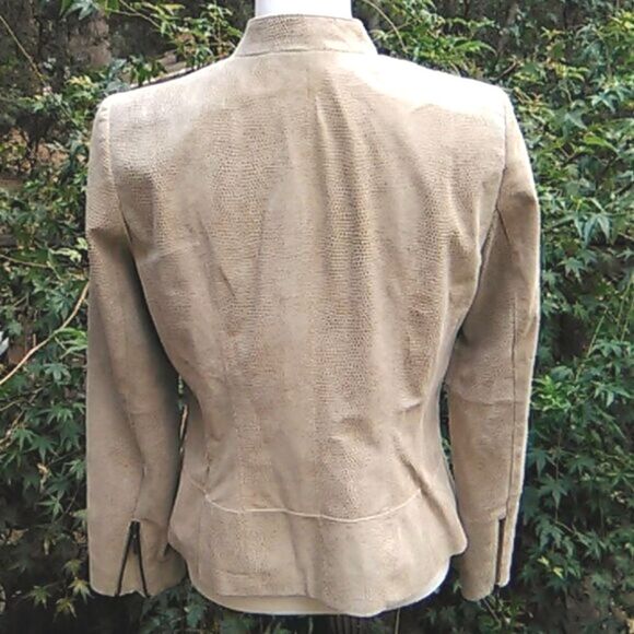 Alfani Reptile Embossed Leather Jacket. Reptile. Mobwife. - Picture 5 of 16